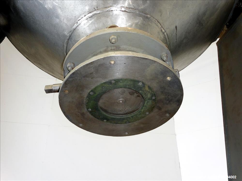Used Double Cone Blender, Approximately 30 Cubic Feet, 304 Stainless Steel.