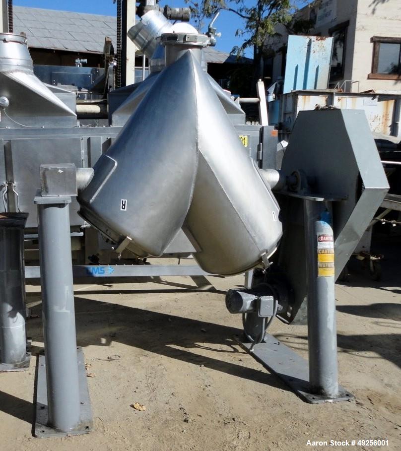 Used Patterson Kelley cross flow twin shell blender, v-type mixer, 304 stainles