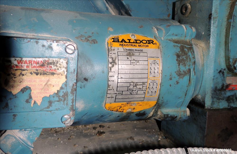 Used Patterson-Kelley Twin Shell Dry Blender, 3 Cubic Foot Capacity, Stainless Steel. 60 Pounds per Cubic Foot Maximum Material Density with Intensifier Bar and Controls. 16.5" Top Inlets, 6" Solids-...