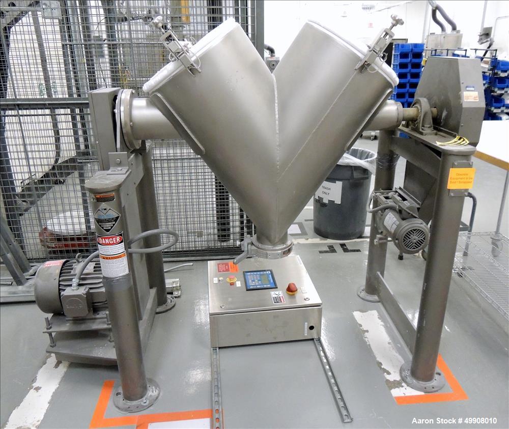 Used Patterson-Kelley Twin Shell Dry Blender, 5 Cubic Foot Capacity, Stainless