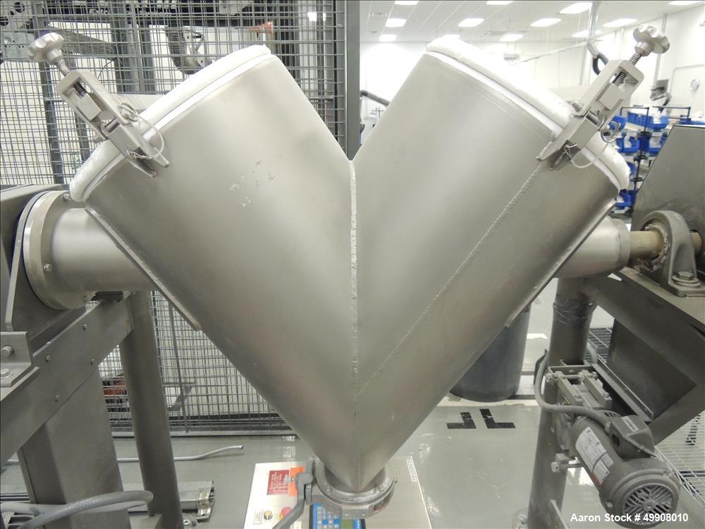 Used Patterson-Kelley Twin Shell Dry Blender, 5 Cubic Foot Capacity, Stainless