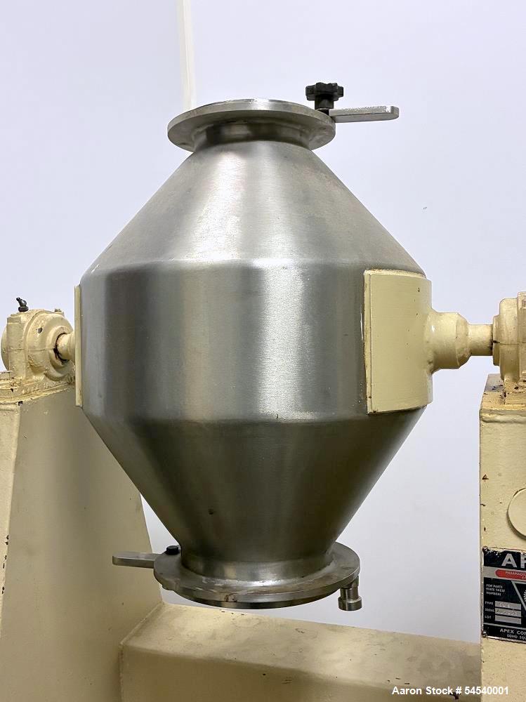 Used Apex Type 583 Stainless Steel Double Cone Blender – 2 Cubic Foot (58 Liter) Capacity