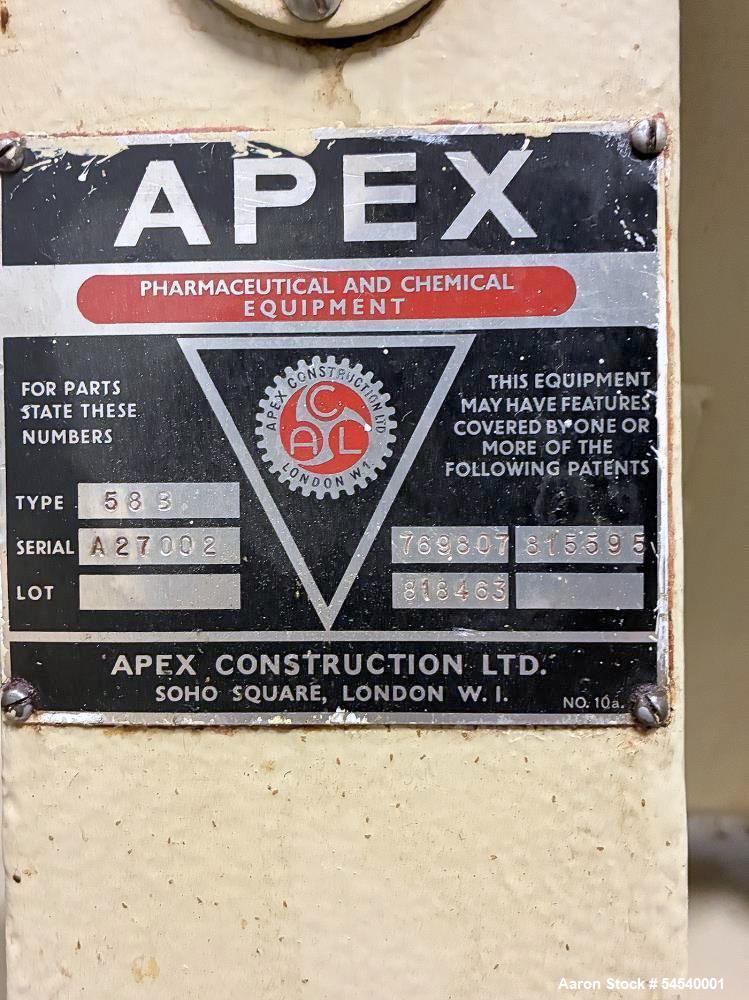 Used Apex Type 583 Stainless Steel Double Cone Blender – 2 Cubic Foot (58 Liter) Capacity