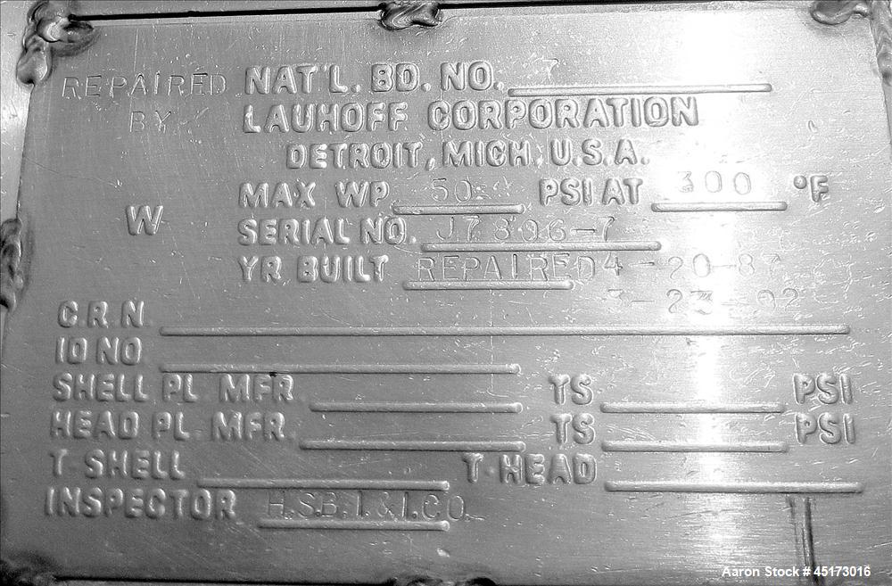 Used Stainless Steel Lauhoff Corp Batch Cooker, Model C 72