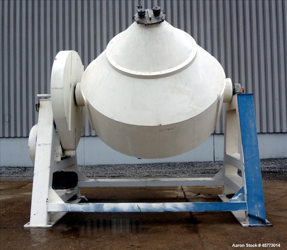 Used Double Cone Blender, Stainless Steel.