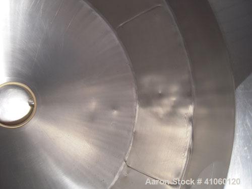 Used Gemco Double Cone Blender, 3 Cubic Feet, 304 Stainless Steel. Maximum material density 90 pounds a cubic foot. 26" diameter x 8" straight side x 10" cone x 12" cone. 11" diameter top inlet with ...
