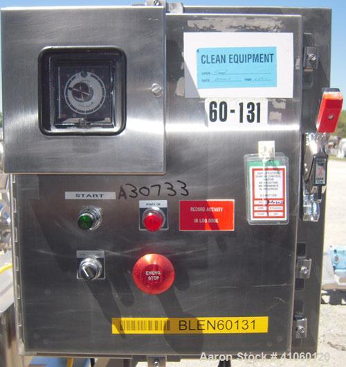 Used Gemco Double Cone Blender, 3 Cubic Feet, 304 Stainless Steel. Maximum material density 90 pounds a cubic foot. 26" diameter x 8" straight side x 10" cone x 12" cone. 11" diameter top inlet with ...