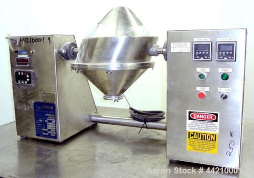 Used Stainless Steel Gemco Slant Cone Lab Blender, 8 Quart (0.26 Cubic Feet) Wo