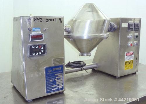 Used- Stainless Steel Gemco Slant Cone Lab Blender, 8 Quart (0.26 Cubic Feet) Wo