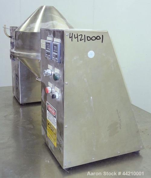 Used- Stainless Steel Gemco Slant Cone Lab Blender, 8 Quart (0.26 Cubic Feet) Wo