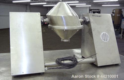 Used Stainless Steel Gemco Slant Cone Lab Blender, 8 Quart (0.26 Cubic Feet) Wo