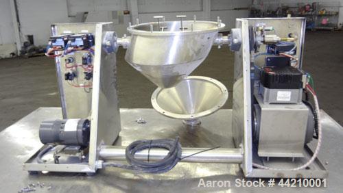 Used Stainless Steel Gemco Slant Cone Lab Blender, 8 Quart (0.26 Cubic Feet) Wo