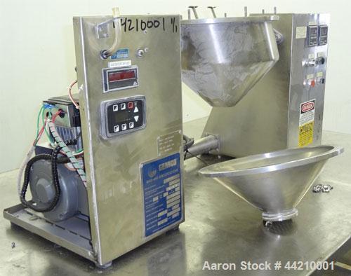 Used Stainless Steel Gemco Slant Cone Lab Blender, 8 Quart (0.26 Cubic Feet) Wo