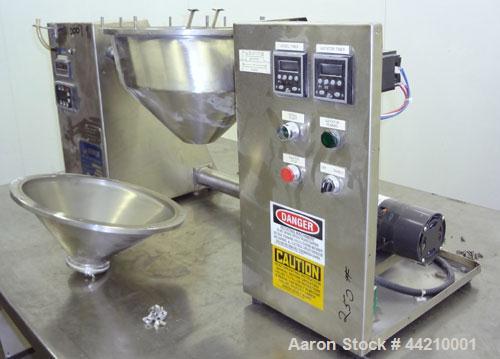 Used Stainless Steel Gemco Slant Cone Lab Blender, 8 Quart (0.26 Cubic Feet) Wo