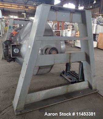 Used- Gemco 60 Cubic Foot Double Cone Mixer. Stainless steel construction (product contact areas), rated at 350 lbs per cubi...