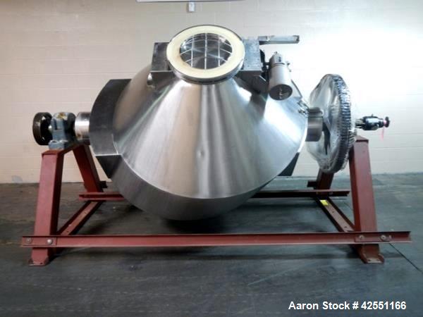 Used Stainless Steel Gemco slant cone blender body, 75 cubic ft
