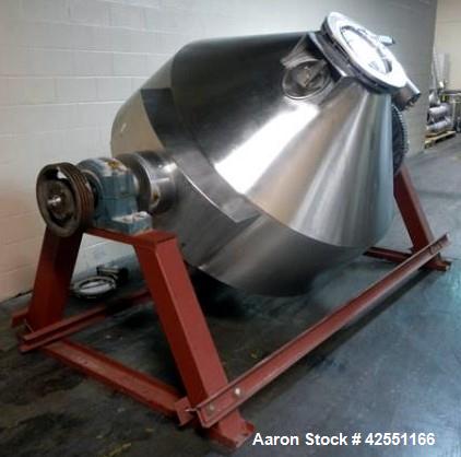 Used Stainless Steel Gemco slant cone blender body, 75 cubic ft