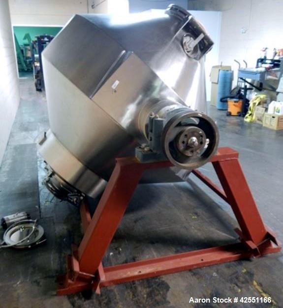 Used Stainless Steel Gemco slant cone blender body, 75 cubic ft