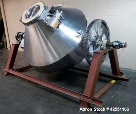 Used Stainless Steel Gemco slant cone blender body, 75 cubic ft