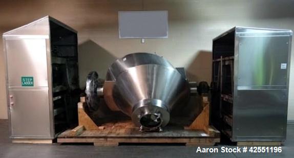 Used Stianless Steel Gemco 75 cu ft slant cone blender, model HI.SP.AGIT.GEMCO