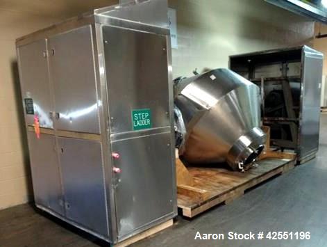 Used Stianless Steel Gemco 75 cu ft slant cone blender, model HI.SP.AGIT.GEMCO