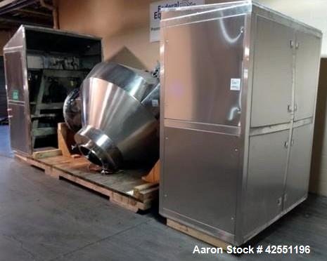 Used Stianless Steel Gemco 75 cu ft slant cone blender, model HI.SP.AGIT.GEMCO