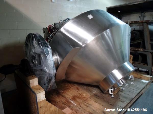 Used Stianless Steel Gemco 75 cu ft slant cone blender, model HI.SP.AGIT.GEMCO