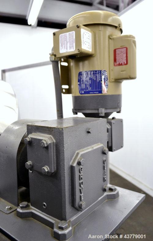 Used Gemco Slant Cone Blender, 5 Cubic Feet Working Capacity, 316 Stainless Steel. Approximately 31-1/2” diameter x 16” and 10” cones.  16” Diameter charge port with cover, 6” center bottom outlet wi...