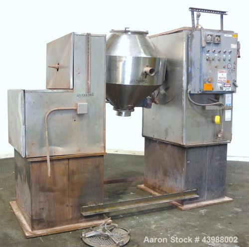 Used- Stainless Steel Gemco Double Cone Blender, 10 Cubic Feet Working Capacity