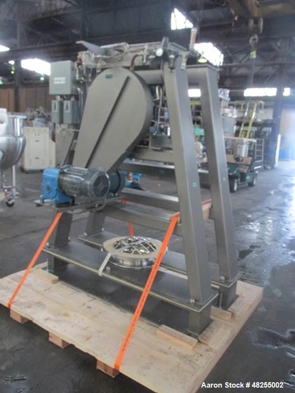 Used Gemco Double Cone Blender, 316 Stainless Steel, Approximate 50 Cubic Feet.