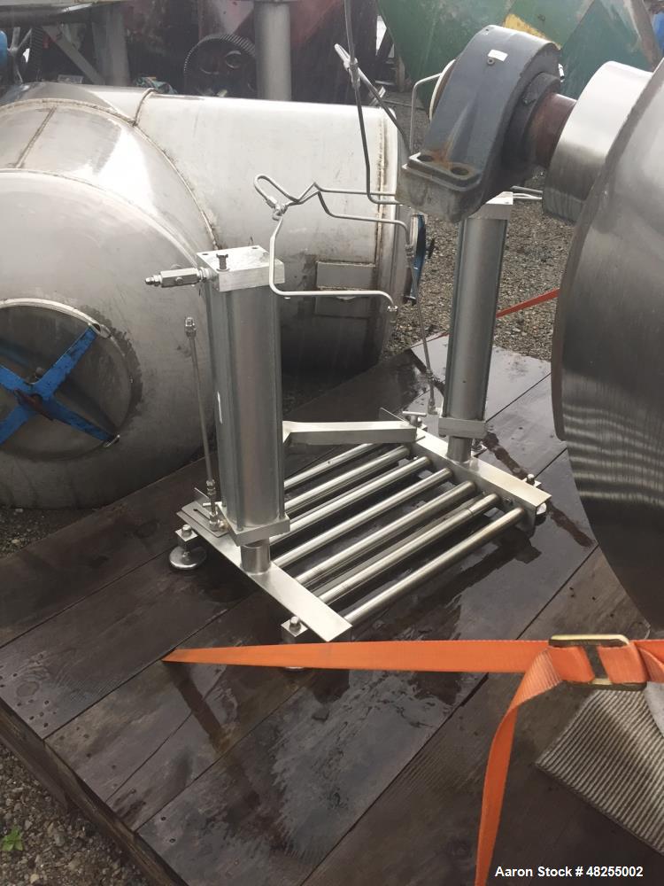 Used Gemco Double Cone Blender, 316 Stainless Steel, Approximate 50 Cubic Feet.