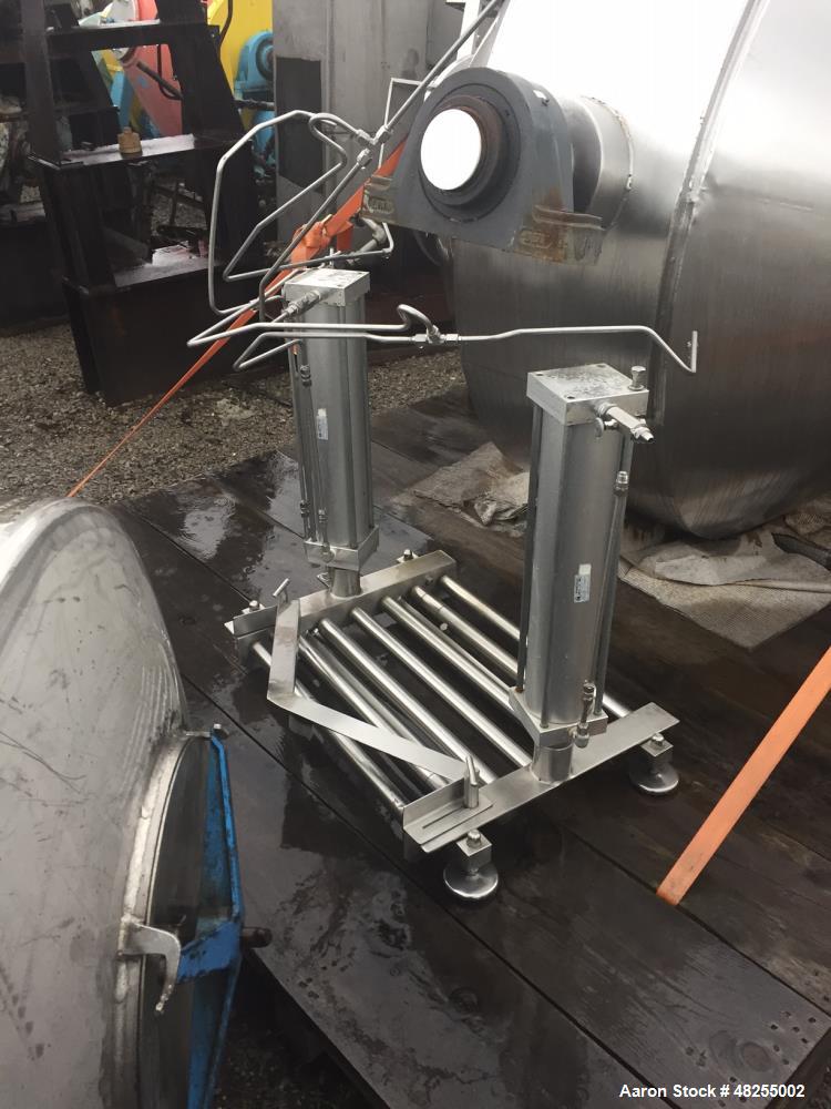 Used Gemco Double Cone Blender, 316 Stainless Steel, Approximate 50 Cubic Feet.