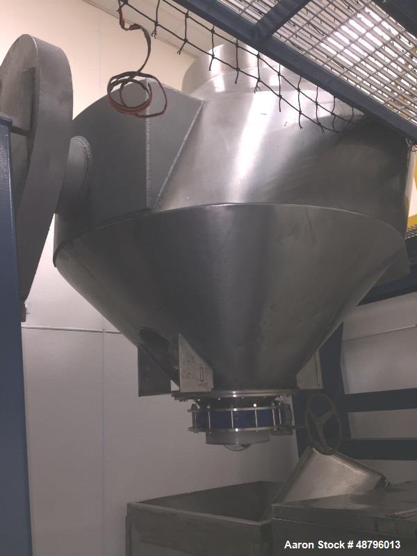 Used- Gemco 70 Cubic Foot Slant Cone Stainless Steel Blender