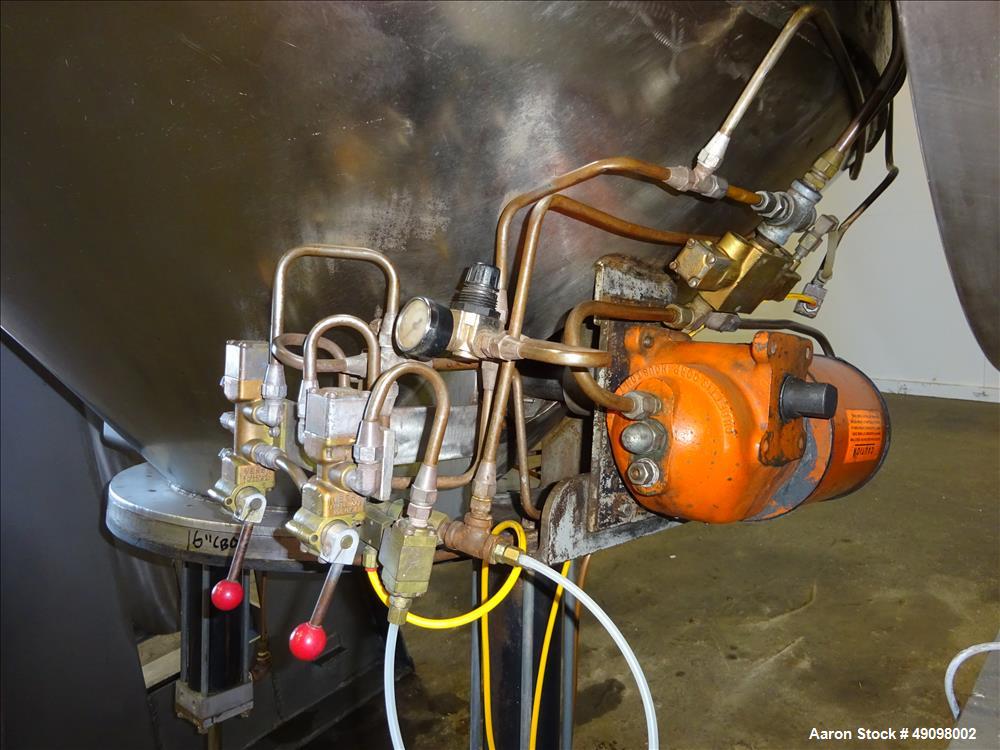 Used Gemco Double Cone Blender, Approximate 30 Cubic Feet, 304 Stainless Steel.