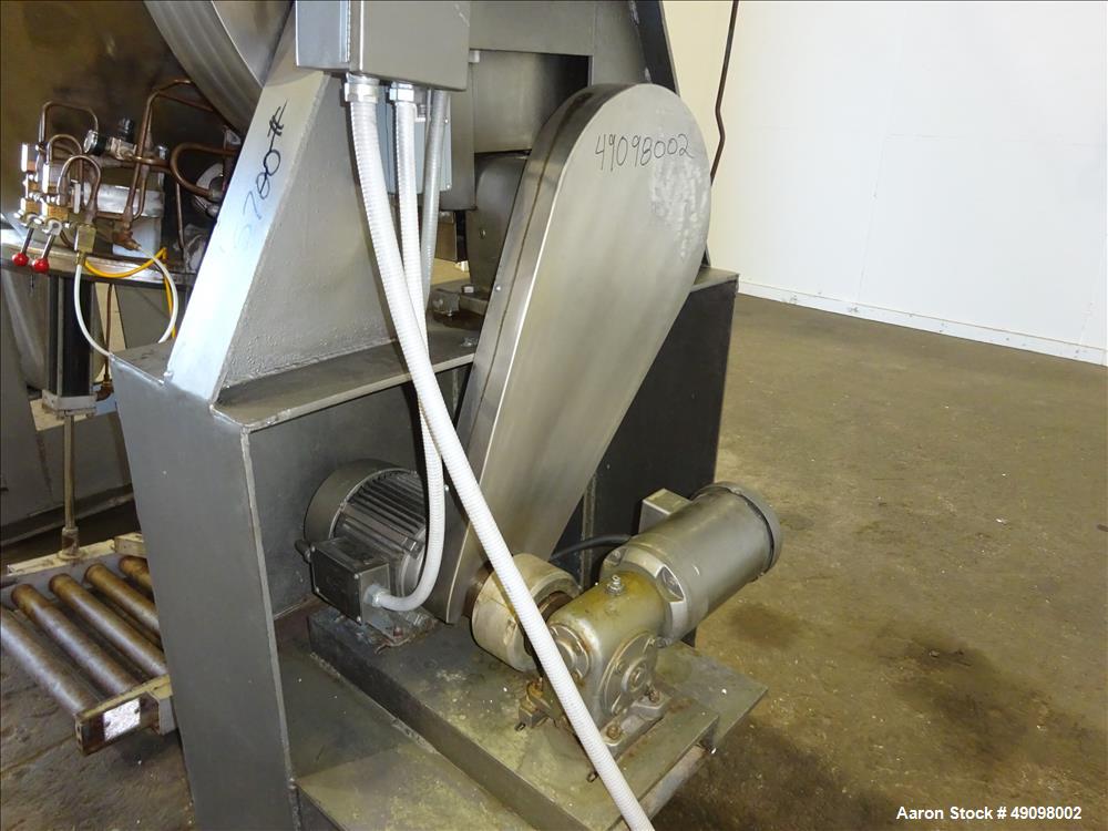 Used Gemco Double Cone Blender, Approximate 30 Cubic Feet, 304 Stainless Steel.