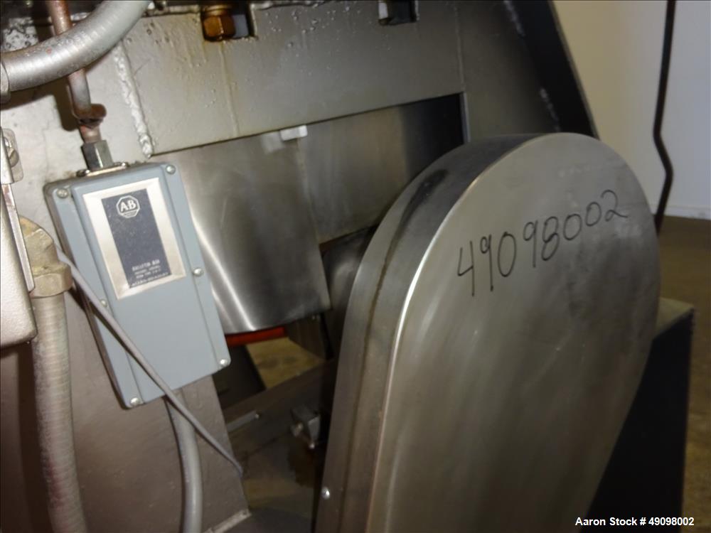 Used Gemco Double Cone Blender, Approximate 30 Cubic Feet, 304 Stainless Steel.