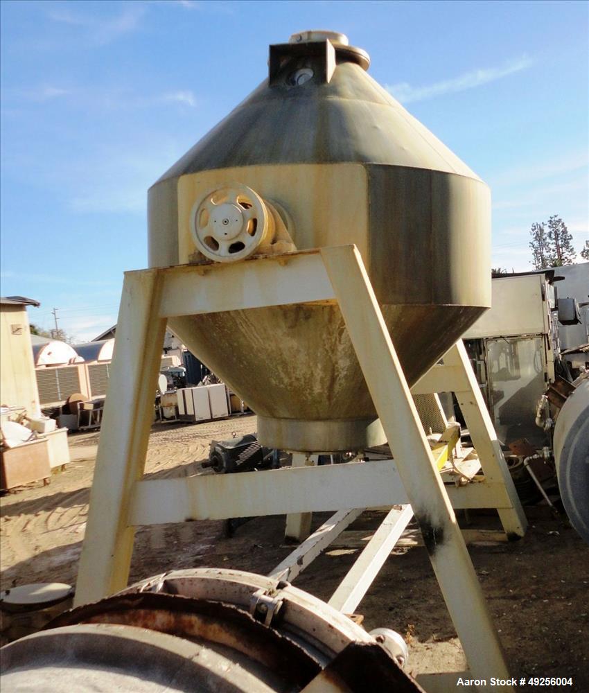 Used- Gemco Double Cone Blender, Approximate 100 Cubic Feet Working Capacity