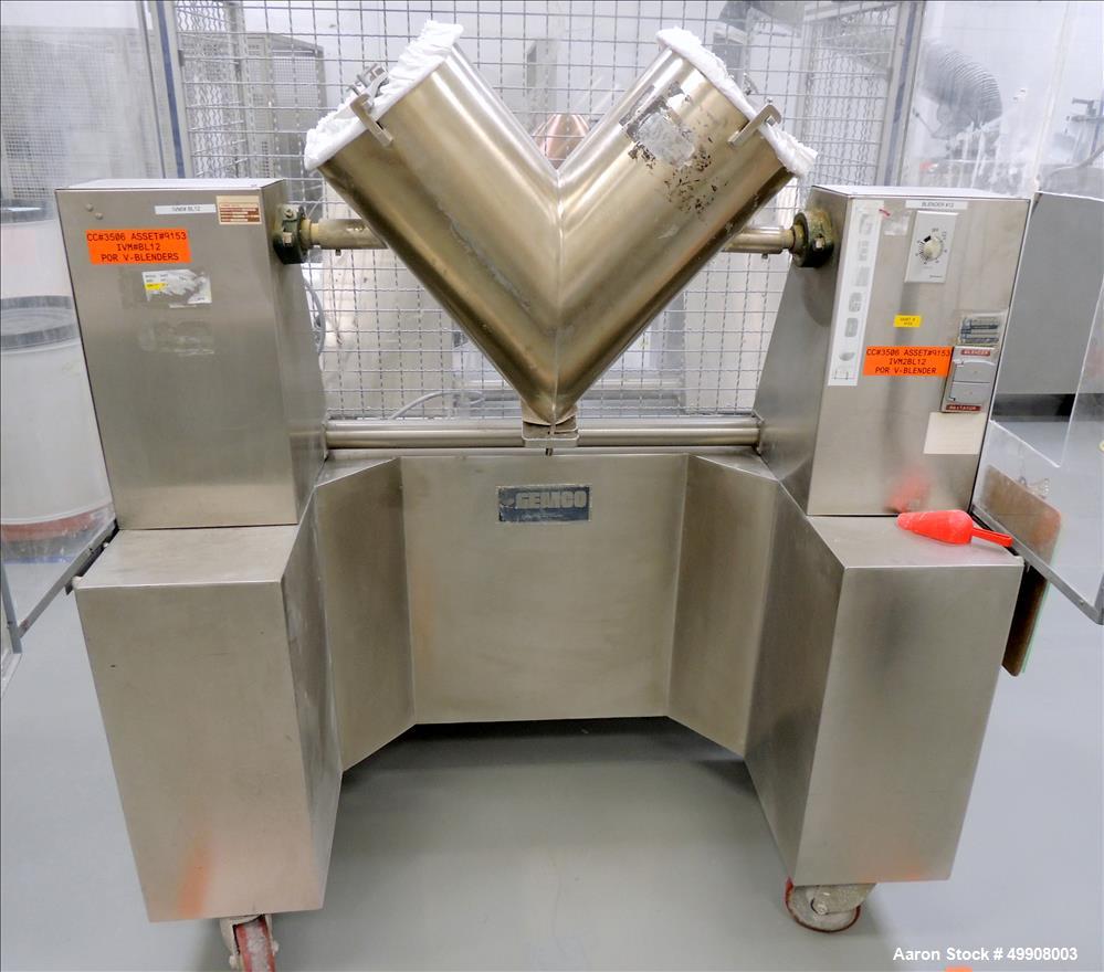 Used Gemco Stainless Steel V-Blender, 1 Cubic Foot Capacity