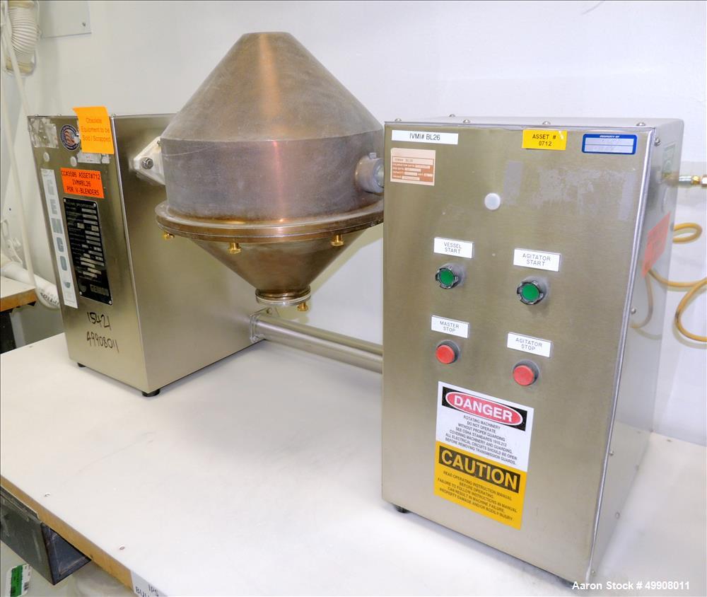 Used Gemco Double Cone Blender, Model Lab Blender, 16 and 8 Quart Capacity