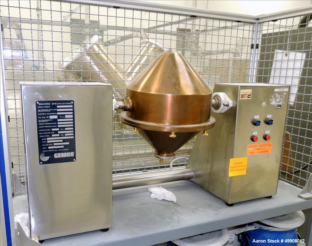 Used Gemco Double Cone Blender, Model Lab Blender, 16 and 8 Quart Capacity