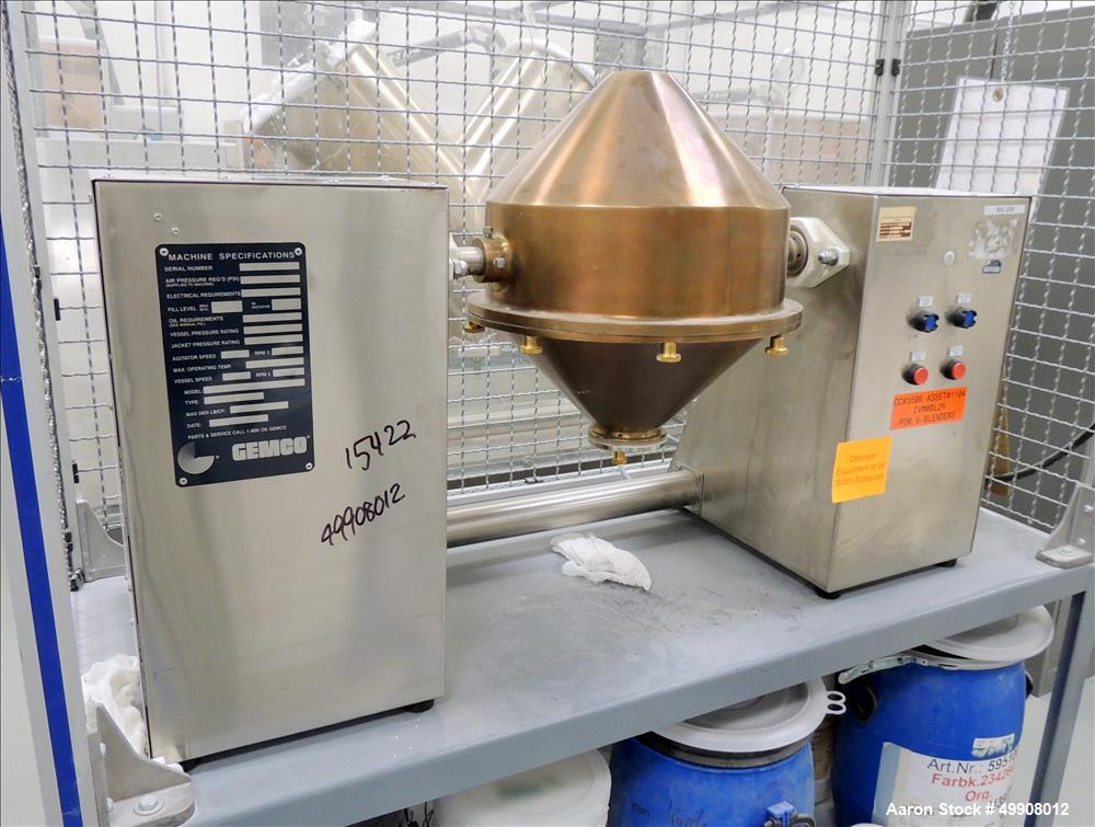 Used Gemco Double Cone Blender, Model Lab Blender, 16 and 8 Quart Capacity