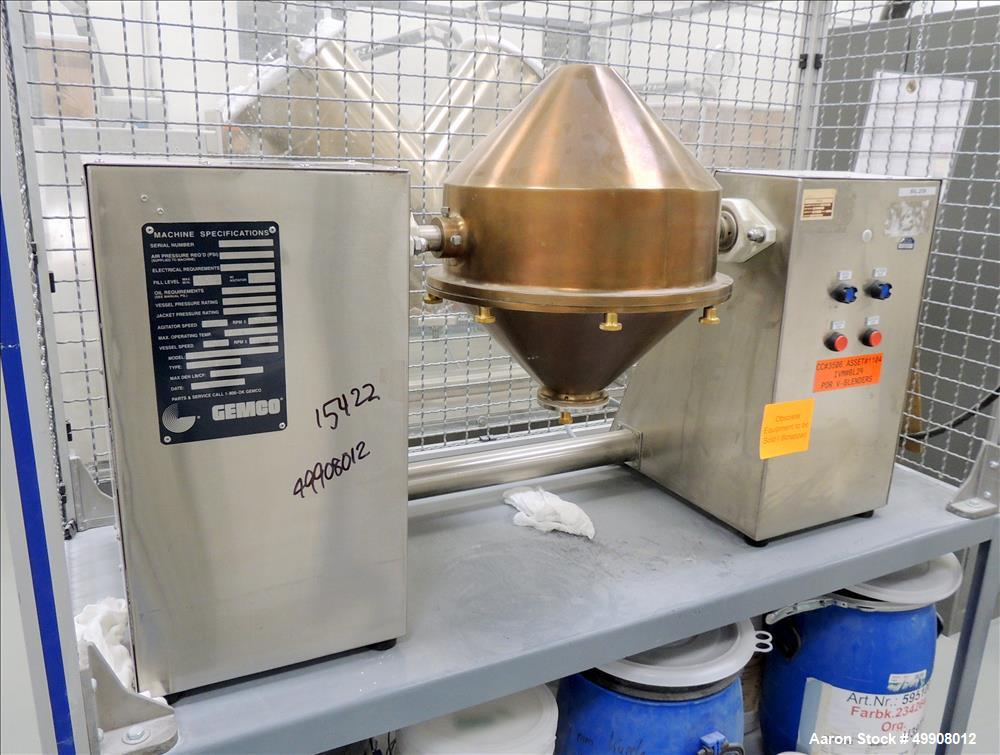 Used- Gemco Double Cone Blender, Model Lab Blender, 16 and 8 Quart Capacity