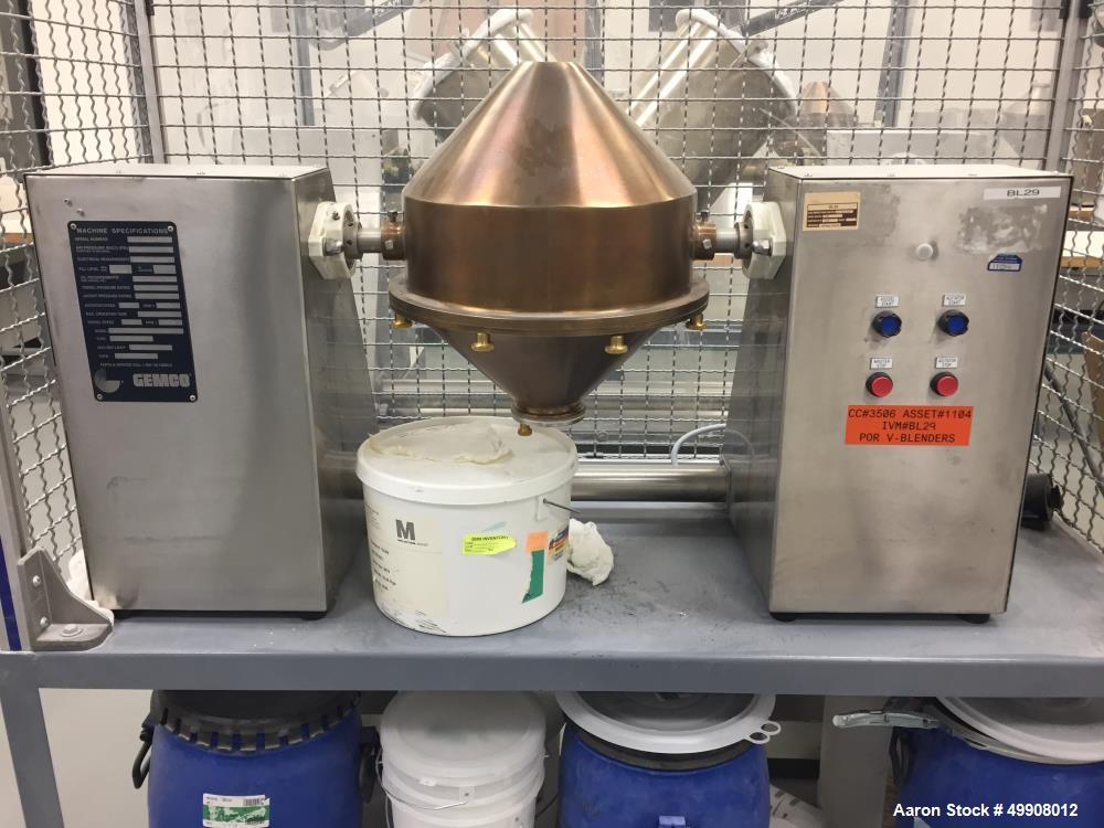 Used- Gemco Double Cone Blender, Model Lab Blender, 16 and 8 Quart Capacity