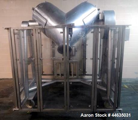 Used Stainless Steel Metal Machining Company Twin Shell Blender, 10 Cubic Feet
