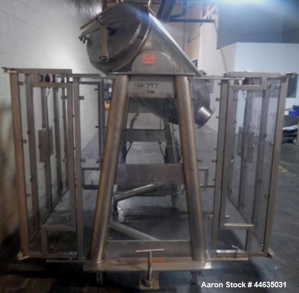 Used Stainless Steel Metal Machining Company Twin Shell Blender, 10 Cubic Feet