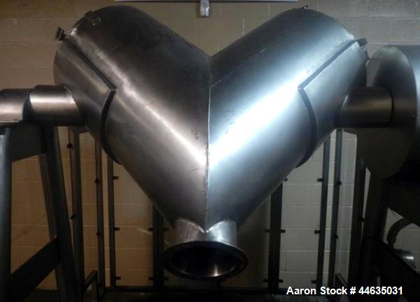 Used Stainless Steel Metal Machining Company Twin Shell Blender, 10 Cubic Feet