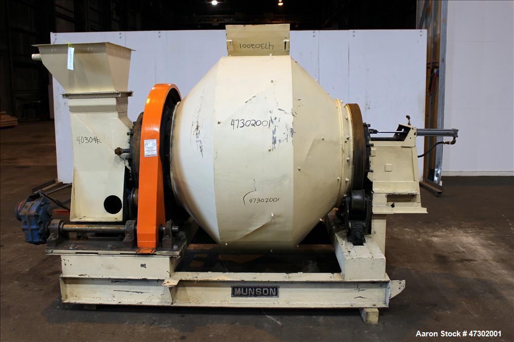 Used Munson Rotary Batch Mixer, Carbon Steel.