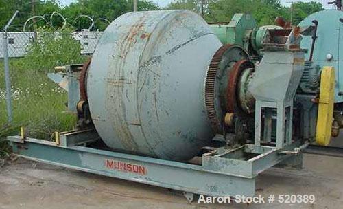 USED: Munson Rotary Blender, model 7TS-60, 60 cubic feet. On steel stand with drive. 7.5 hp Allis Chalmers motor, 028/220/44...