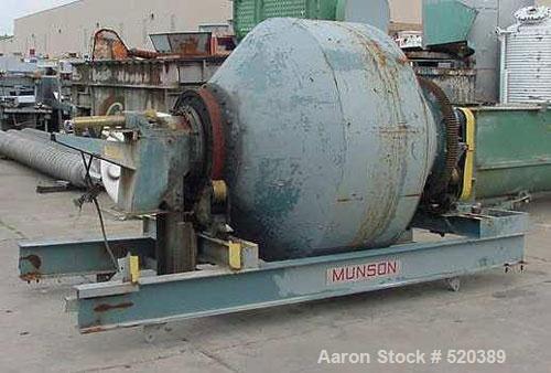 USED: Munson Rotary Blender, model 7TS-60, 60 cubic feet. On steel stand with drive. 7.5 hp Allis Chalmers motor, 028/220/44...