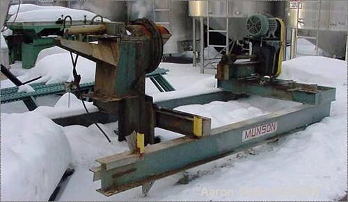 USED: Munson Rotary Blender, model 7TS-60, 60 cubic feet. On steel stand with drive. 7.5 hp Allis Chalmers motor, 028/220/440 volt. V-belt to Falk gear reducer to pinion gear. Final rpm approximately...